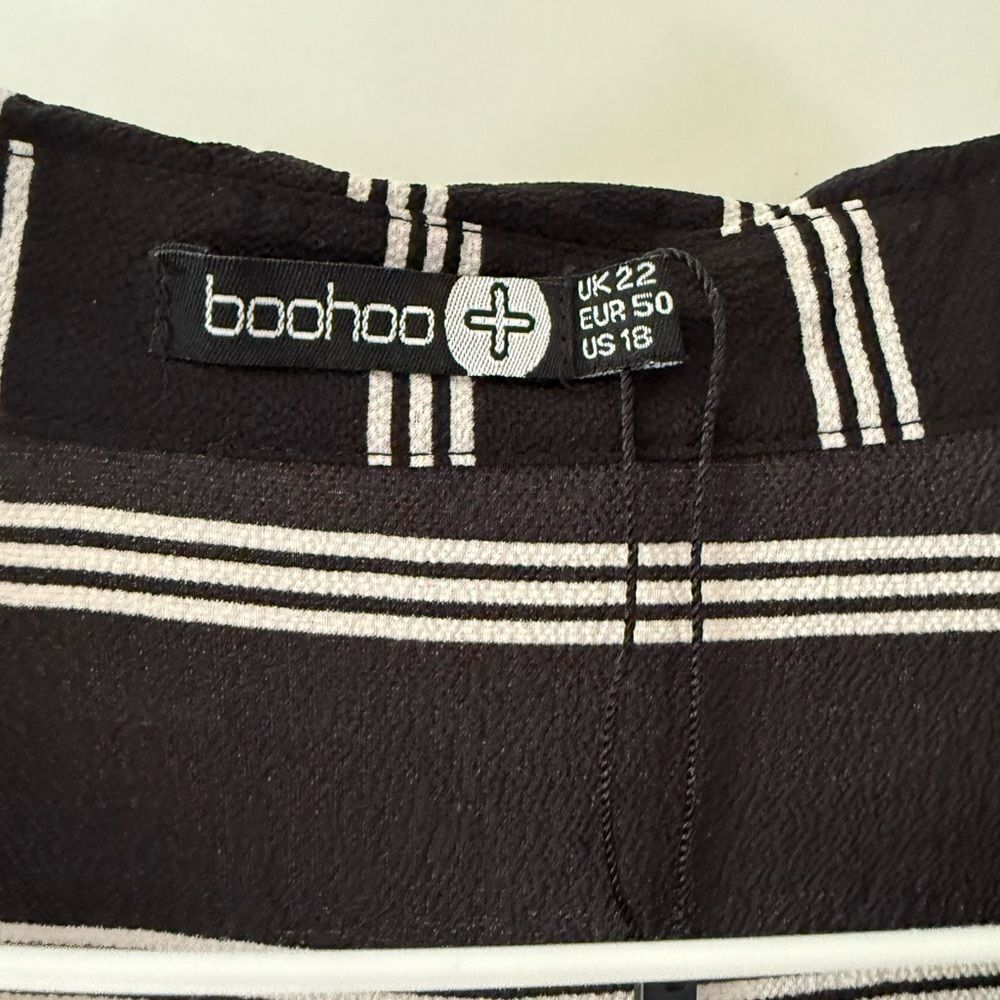 Boohoo Striped Black and White Long Shirt Dress - Picture 5 of 8
